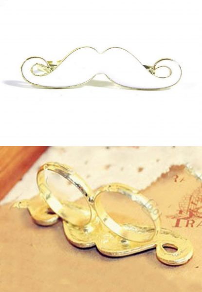 Anel mustache branco